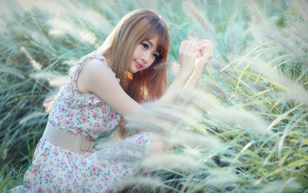 Women Cubie Wang Model Asian Taiwanese Portrait Dress Belt Smile HD Wallpaper | Background Image