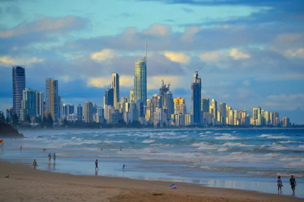beach skyscraper Queensland Australia city man made gold coast HD Desktop Wallpaper | Background Image