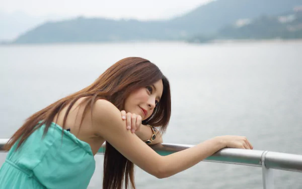 smile Taiwanese asian model Julie Chang woman Zhang Qi Jun HD Desktop Wallpaper | Background Image