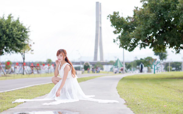 dress Taiwanese asian model woman Xiao Xi HD Desktop Wallpaper | Background Image