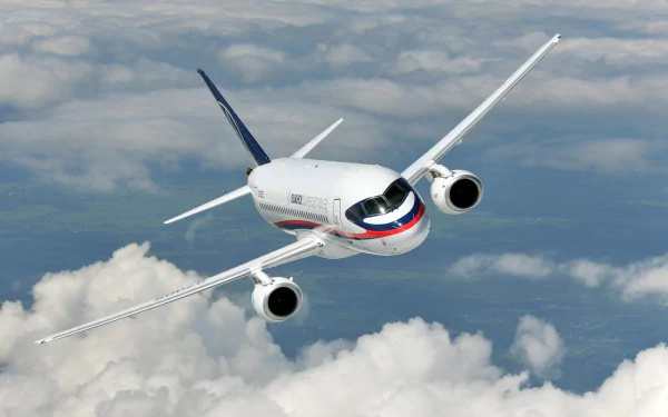 flight jet airplane vehicle Sukhoi SuperJet 100 HD Desktop Wallpaper | Background Image