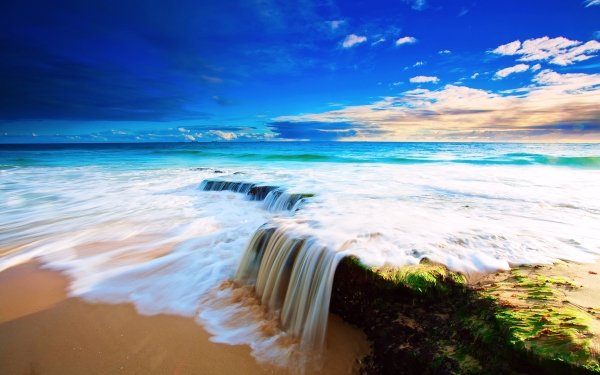Terre/Nature Océan Bleu Lever de Soleil Plage Sea Nature Ciel Fond d'écran HD | Image