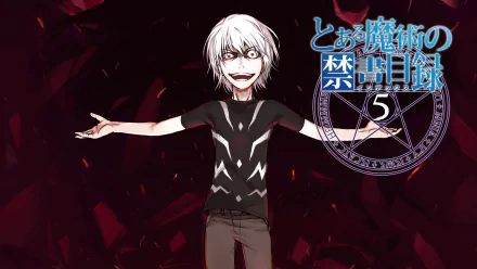 High-definition wallpaper featuring Accelerator from To Aru Kagaku No Railgun and A Certain Magical Index, showcasing a dynamic pose against a dark background.