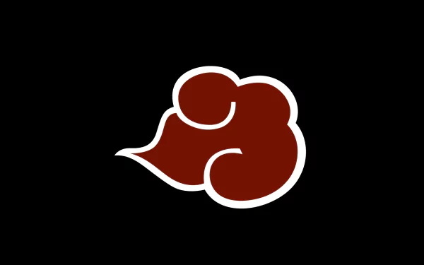 HD desktop wallpaper featuring the Akatsuki cloud symbol from the Naruto anime series on a black background.