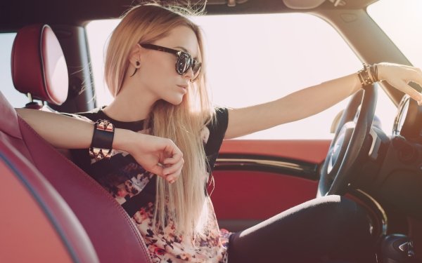 Women Model Car Blonde Sunglasses HD Wallpaper | Background Image