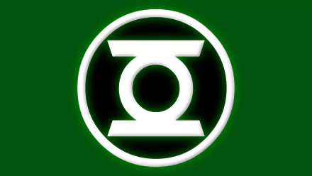 A vibrant Green Lantern logo set against a bold green background, designed as an HD comic-themed desktop wallpaper. This striking image captures the essence of superhero graphics.