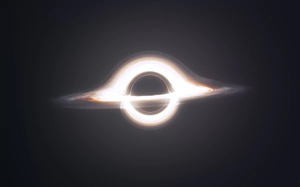 A captivating HD desktop wallpaper featuring a striking black hole, surrounded by a luminous halo, evoking a sense of mystery and wonder in a sci-fi universe.