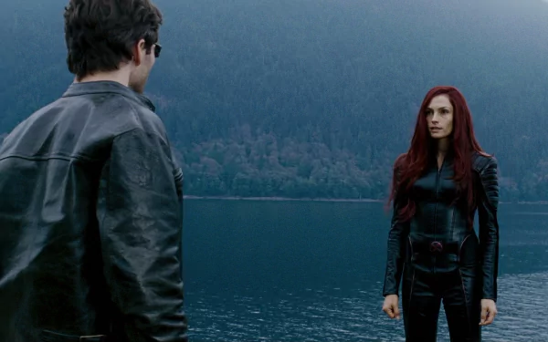 James Marsden Famke Janssen red hair Scott Summers Jean Grey movie X-Men: The Last Stand HD Desktop Wallpaper | Background Image