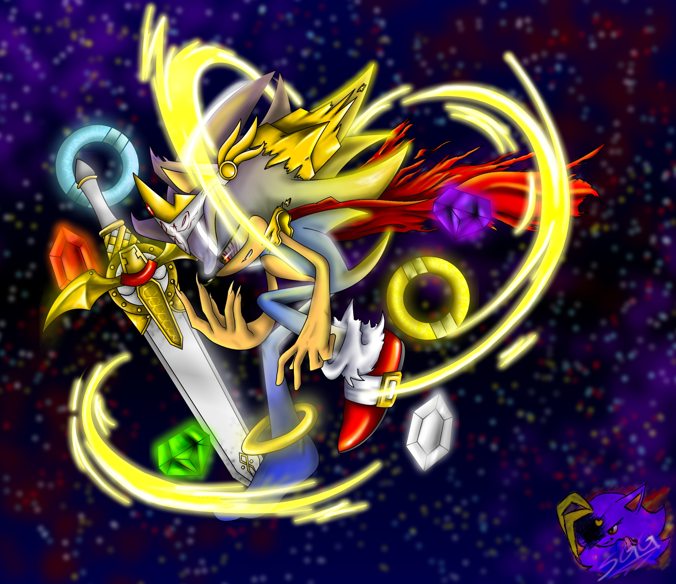 Sonic the Hedgehog HD: Epic Battle with the Legendary Sword by  SonicGirlGamer71551, image size:2330x2014