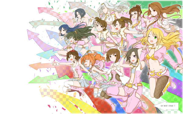 Haruka Amami Yayoi Takatsuki Yukiho Hagiwara Makoto Kikuchi Miki Hoshii Iori Minase Ritsuko Akizuki Hibiki Ganaha Mami Futami Ami Futami Takane Shijou Chihaya Kisaragi Azusa Miura Anime The iDOLM@STER HD Desktop Wallpaper | Background Image