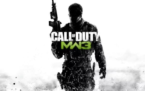 HD wallpaper featuring a soldier from the video game Call of Duty: Modern Warfare 3, set against a dynamic, action-filled background.