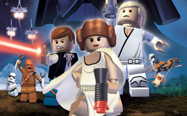 Chewbacca Princess Leia Organa Han Solo Luke Skywalker video game LEGO Star Wars II: The Original Trilogy HD Desktop Wallpaper | Background Image