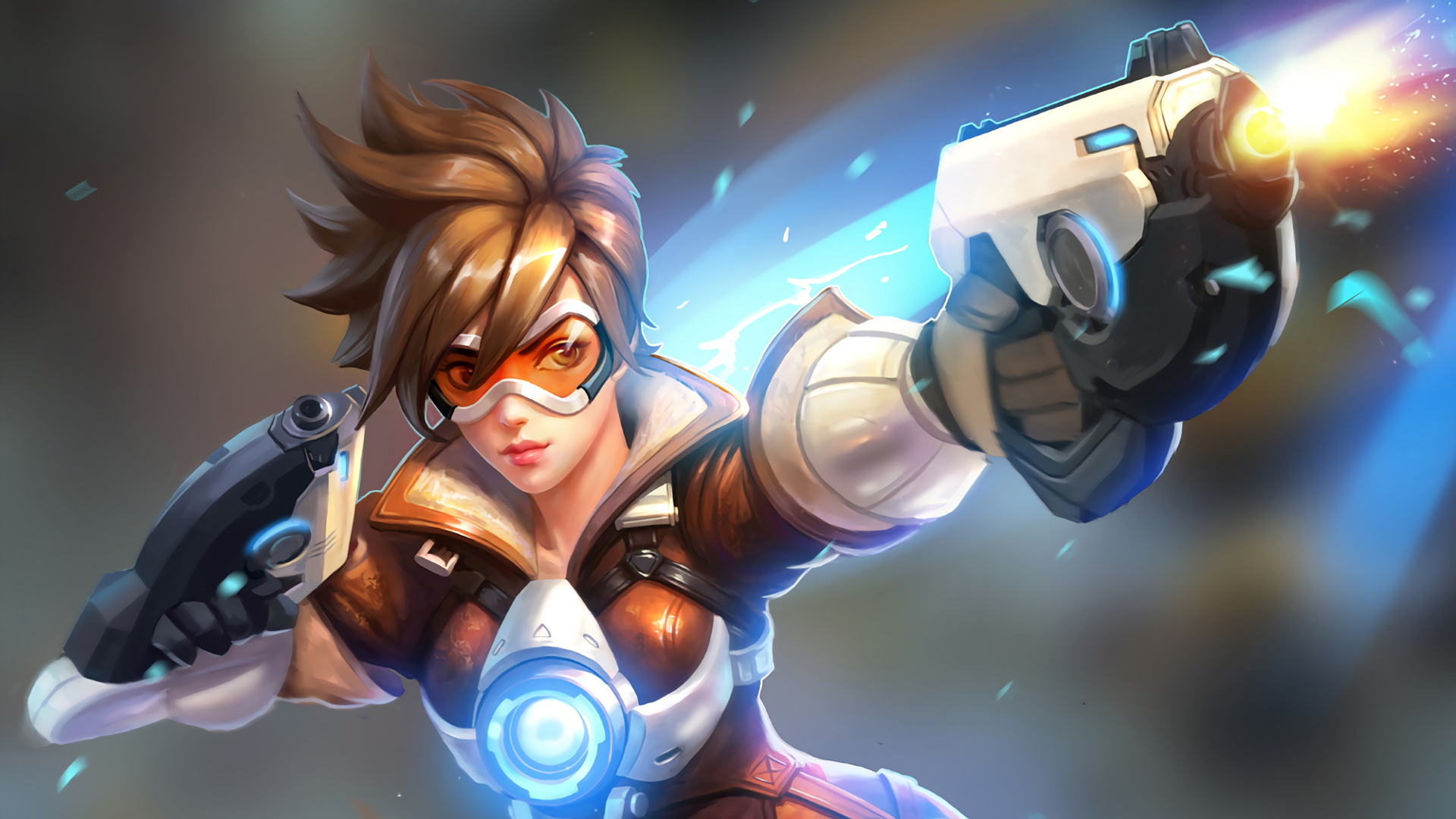 Download Overwatch 4K Tracer With Nightstars Wallpaper