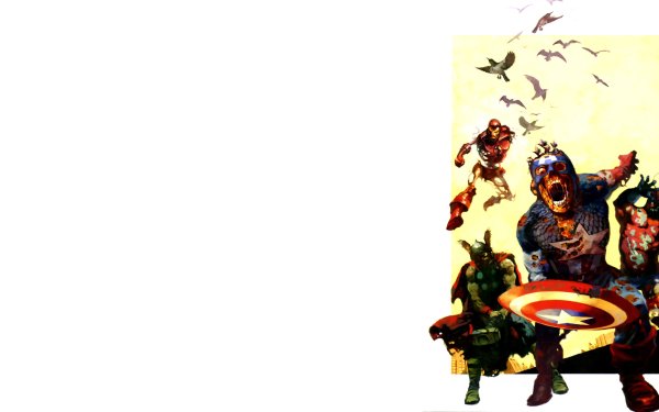Comics Marvel Zombies Captain America Iron Man Thor Giant-Man Wasp HD Wallpaper | Background Image