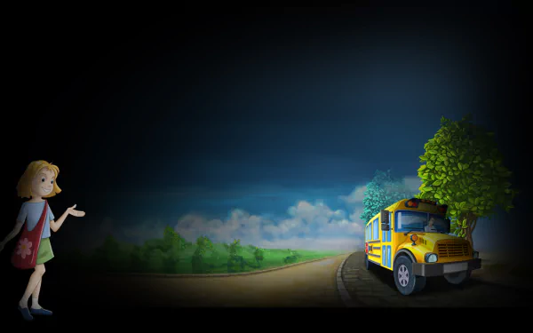 video game School Bus Fun HD Desktop Wallpaper | Background Image
