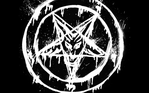 A dark, occult-themed HD wallpaper featuring a striking pentagram design against a black background, embodying the intense energy of WWE.