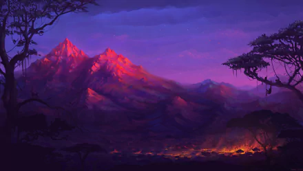 dusk mountain artistic landscape HD Desktop Wallpaper | Background Image