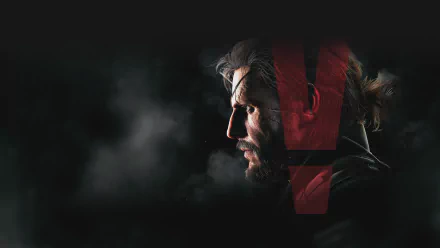 HD PC desktop wallpaper featuring a close-up profile of a character from the video game Metal Gear Solid V: The Phantom Pain, with dramatic lighting against a dark background.