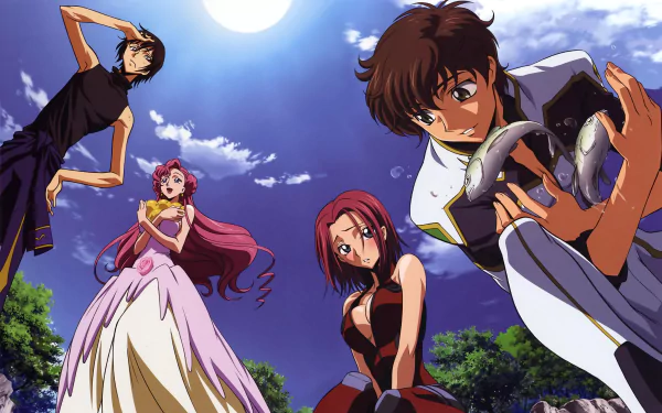 Euphemia Li Britannia Suzaku Kururugi Lelouch Lamperouge Kallen Kōzuki Anime Code Geass HD Desktop Wallpaper | Background Image