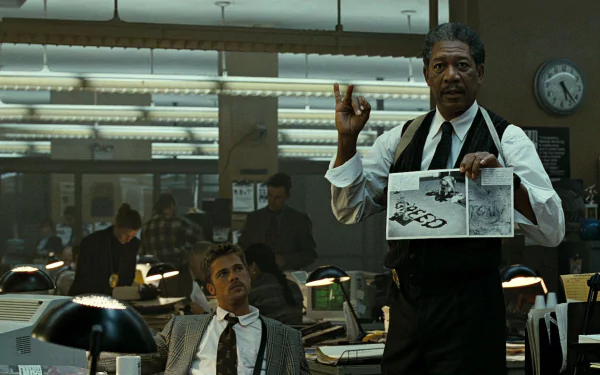 Morgan Freeman Brad Pitt movie Se7en HD Desktop Wallpaper | Background Image