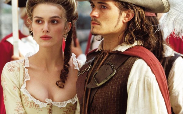 Movie Pirates Of The Caribbean: The Curse Of The Black Pearl Pirates Of The Caribbean Orlando Bloom Will Turner Keira Knightley Elizabeth Swann HD Wallpaper | Background Image