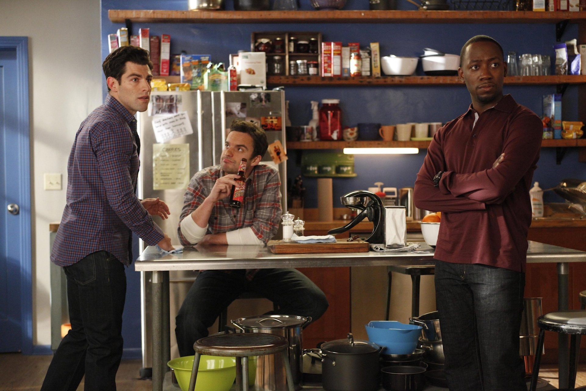 Download Winston Bishop Lamorne Morris Schmidt (New Girl) Max Greenfield Nick Miller Jake Johnson TV Show New Girl HD Wallpaper