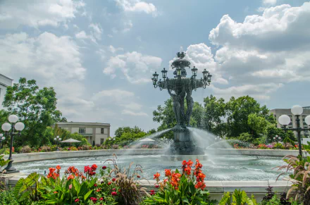 man made Bartholdi Fountain HD Desktop Wallpaper | Background Image