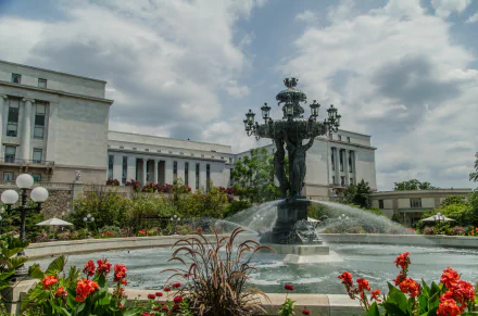 man made Bartholdi Fountain HD Desktop Wallpaper | Background Image