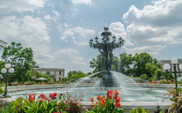 man made Bartholdi Fountain HD Desktop Wallpaper | Background Image