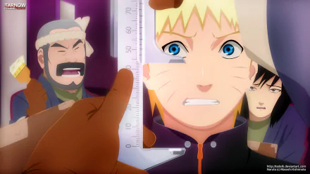 HD PC desktop wallpaper featuring Naruto Uzumaki, Shizune, and an intense scene from the anime Naruto with vibrant colors and detailed character expressions.