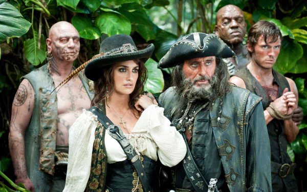 Sam Claflin Philip (Pirates of the Caribbean) Ian McShane Blackbeard (Pirates of the Caribbean) Penelope Cruz Angelica Teach movie Pirates of the Caribbean: On Stranger Tides HD Desktop Wallpaper | Background Image