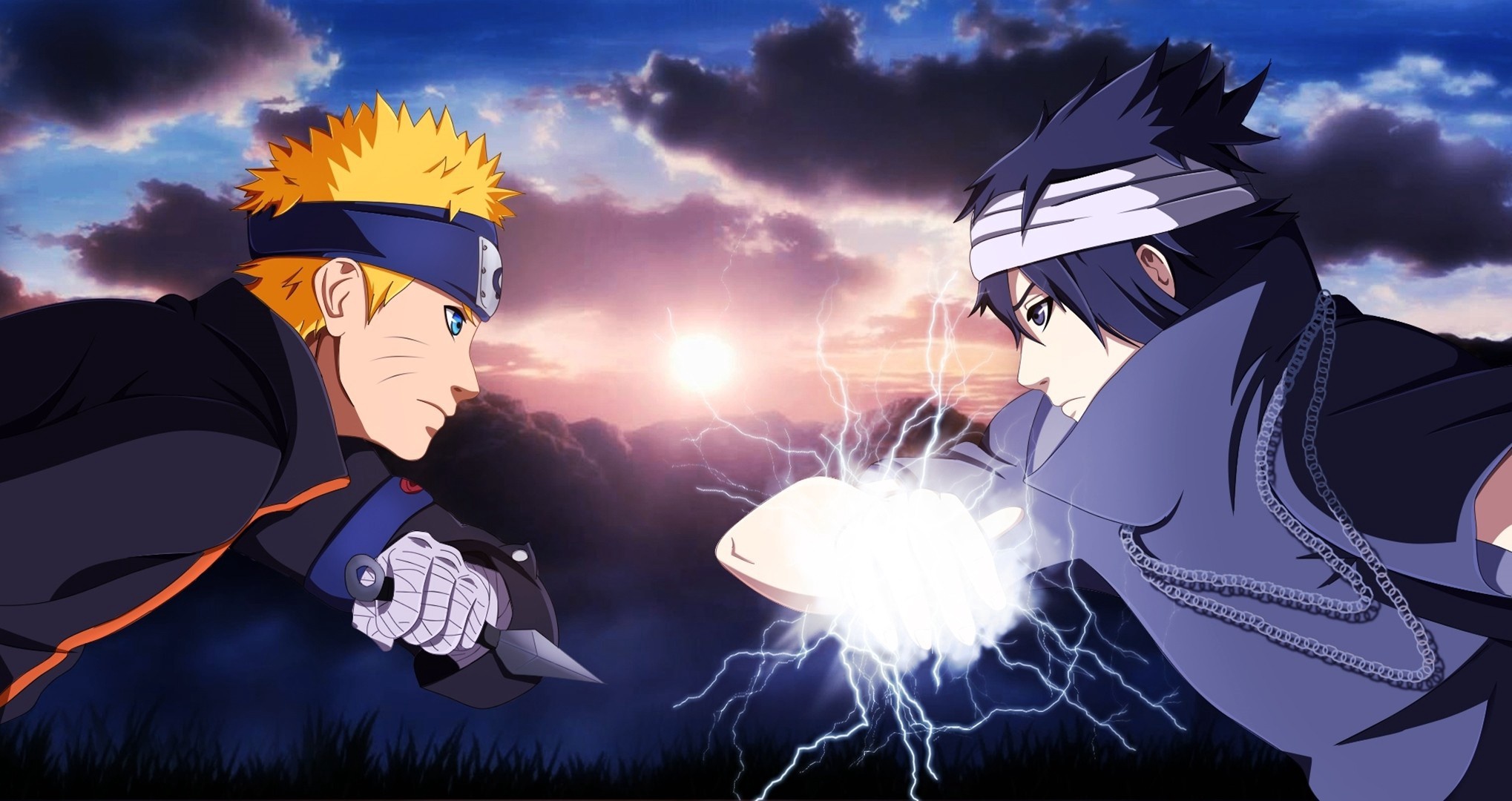 Naruto Vs Sasuke Papel de Parede HD | Plano de Fundo | 2038x1080 | ID