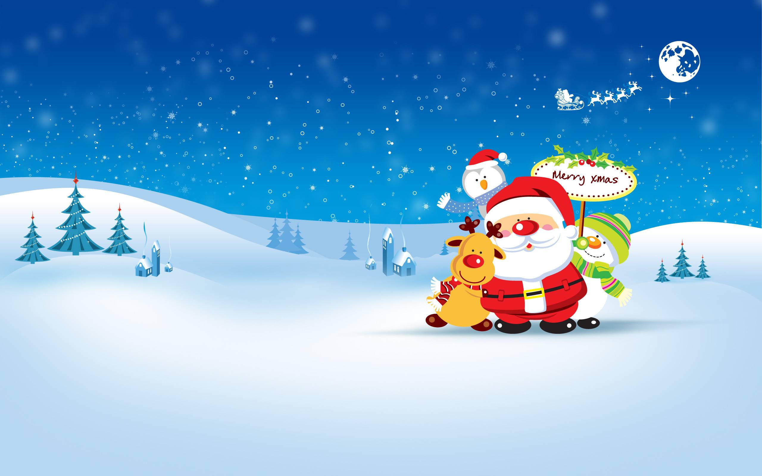 Merry Xmas From Santa And Friends 高清壁纸 桌面背景 2560x1600 Id 644783 Wallpaper Abyss
