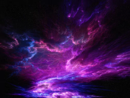 A vibrant nebula in mesmerizing shades of purple and blue, depicting the beauty of the cosmos. An engaging space-themed HD wallpaper for any desktop background.