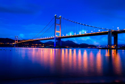 man made Tsing Ma Bridge HD Desktop Wallpaper | Background Image