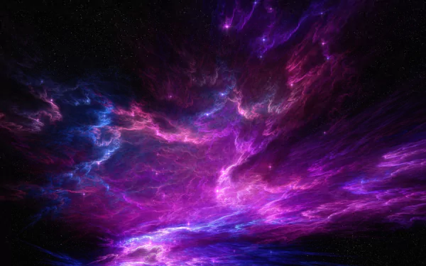 A vibrant nebula in mesmerizing shades of purple and blue, depicting the beauty of the cosmos. An engaging space-themed HD wallpaper for any desktop background.