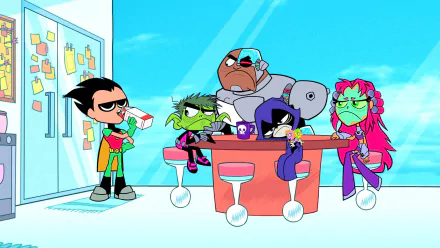 Dick Grayson Starfire (DC Comics) Raven (DC Comics) Cyborg (DC Comics) Beast Boy Robin (DC Comics) TV Show Teen Titans Go! HD Desktop Wallpaper | Background Image