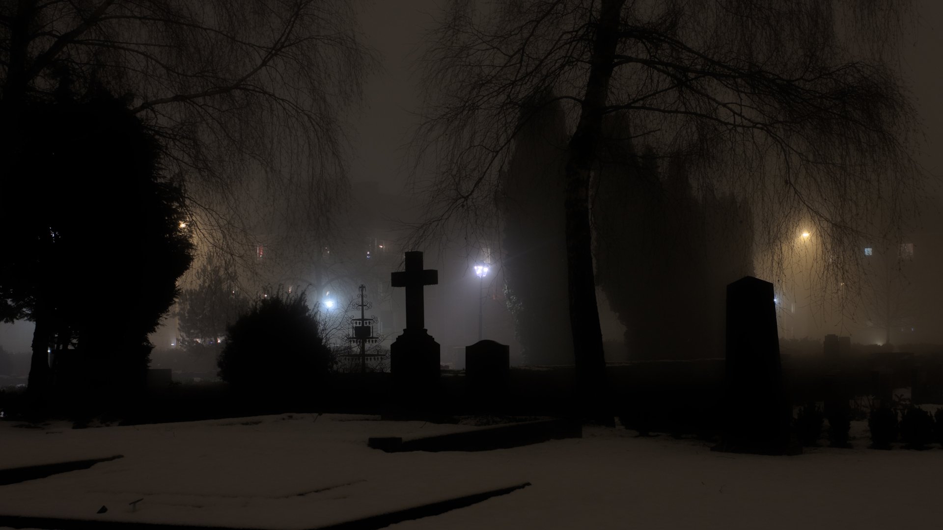 Dark Cemetery HD Wallpaper | Background Image | 2880x1620