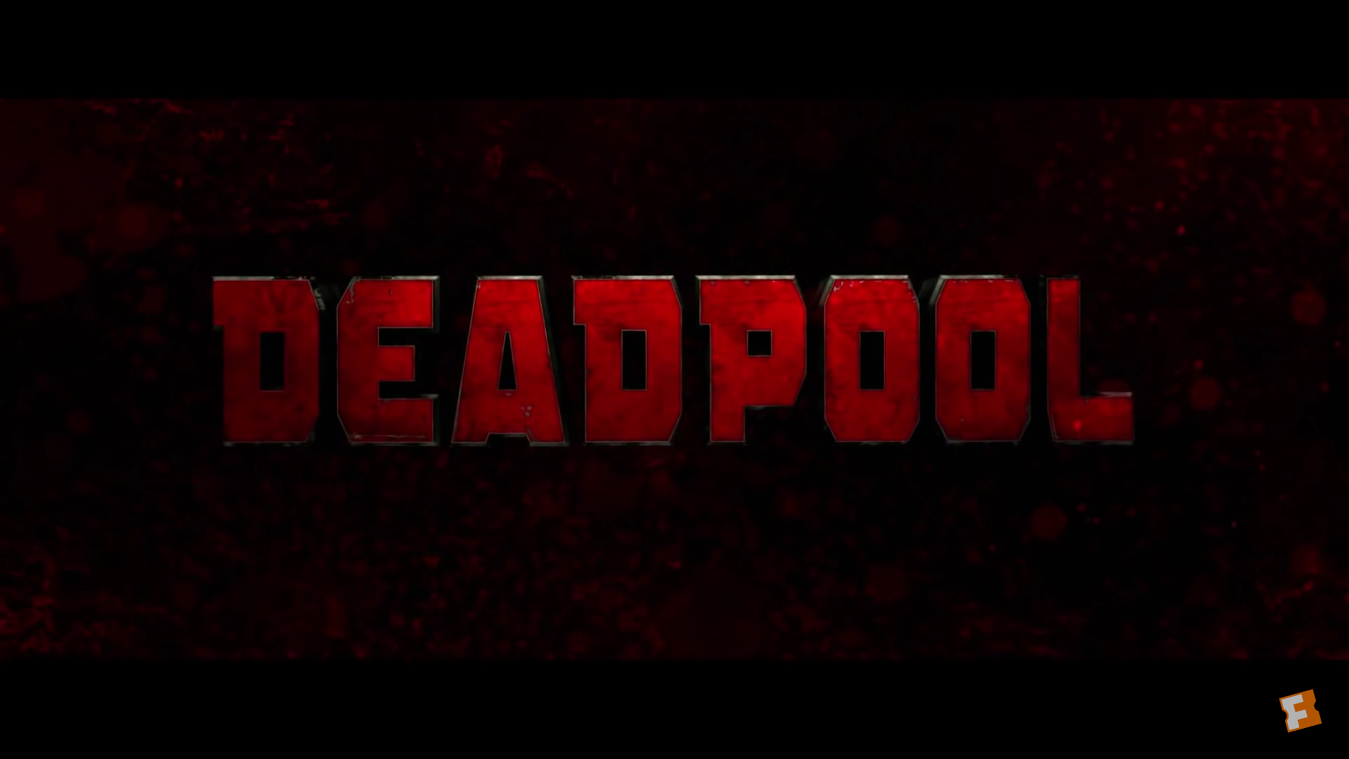 A striking HD desktop wallpaper featuring the bold title DEADPOOL in red against a dark, textured background, capturing the essence of the popular movie.