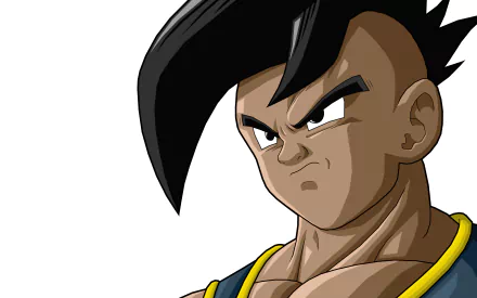 HD anime wallpaper featuring Majuub from Dragon Ball Z with a focused expression and spiky black hair against a plain background.