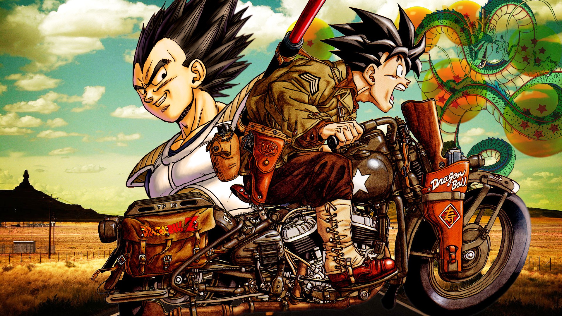 Wallpaper : Dragon Ball Super, Majin Buu, Son Goku, Vegeta