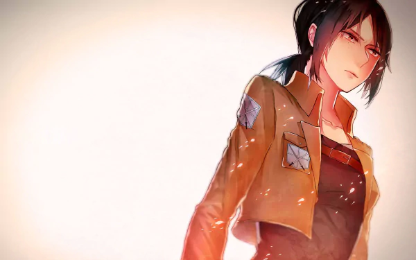 HD PC desktop wallpaper featuring Ymir from Attack on Titan, showcasing intense expression and detailed anime art style.