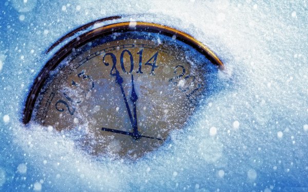 Día festivo Año Nuevo 2014 Año Nuevo Reloj Hielo Fondo de pantalla HD | Fondo de Escritorio