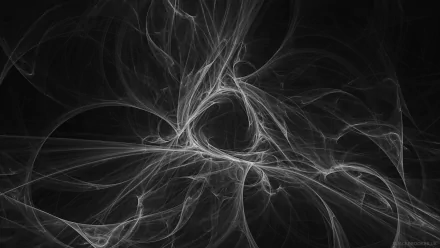Black and white abstract design with intricate grey swirling lines, creating an artistic and dynamic effect on this HD PC desktop wallpaper.