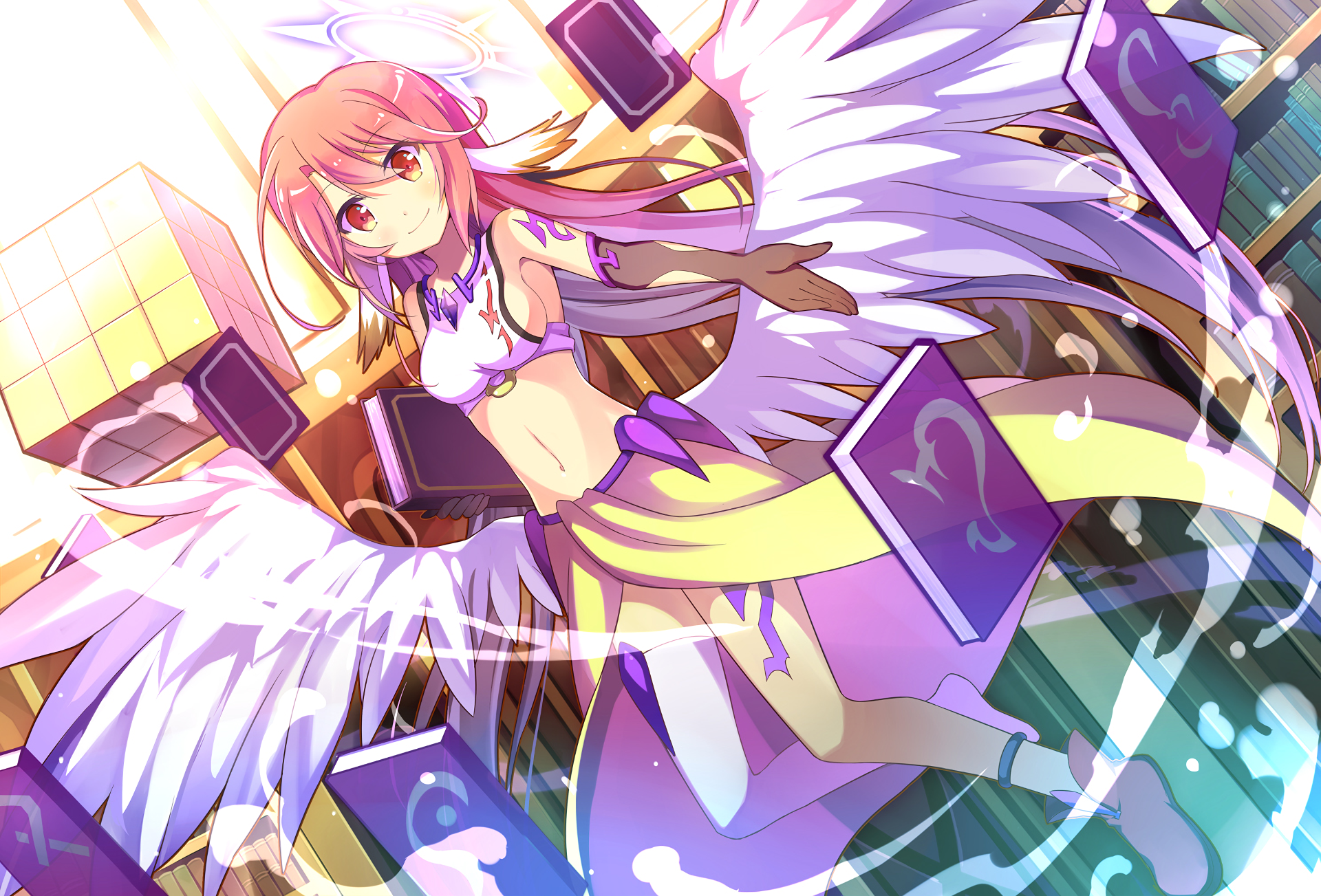 HD wallpaper: Jibril, detached sleeves, wings, No Game No Life, pink hair |  Wallpaper Flare