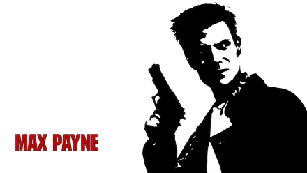 HD wallpaper showcasing Max Payne, featuring a dramatic silhouette of the character holding a gun, embodying the intense atmosphere of the iconic video game.