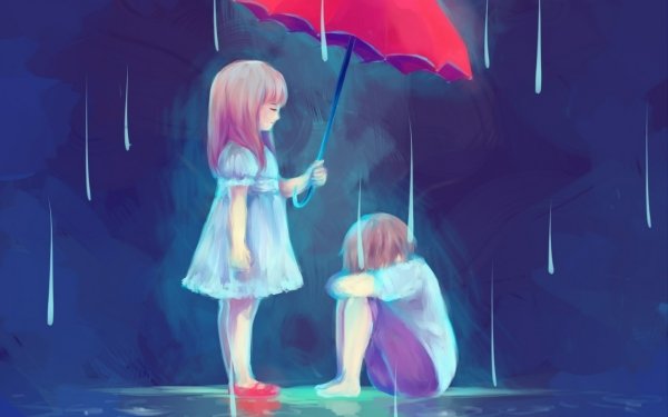 Artistic Love Rain Colors Sad Umbrella HD Wallpaper | Background Image
