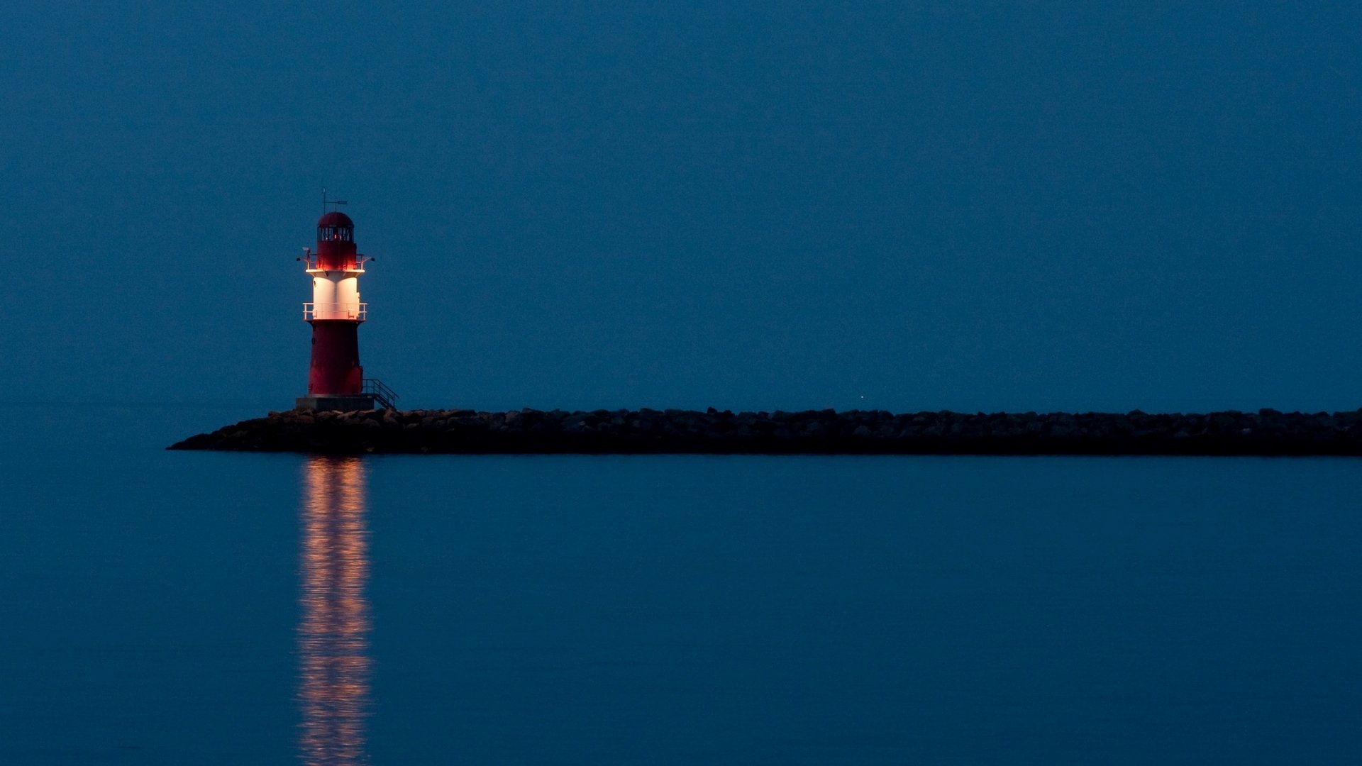 Lone Beacon on Still Water — HD Lighthouse Wallpaper | 1920x1080 ...