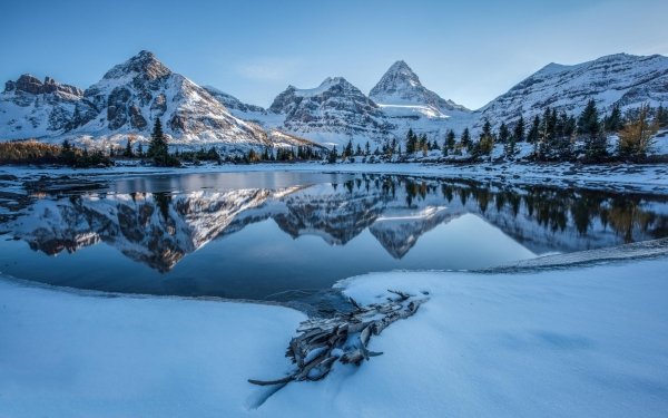 Tierra/Naturaleza Reflejo Paisaje Montaña Lago Invierno Snow Frost Fondo de pantalla HD | Fondo de Escritorio