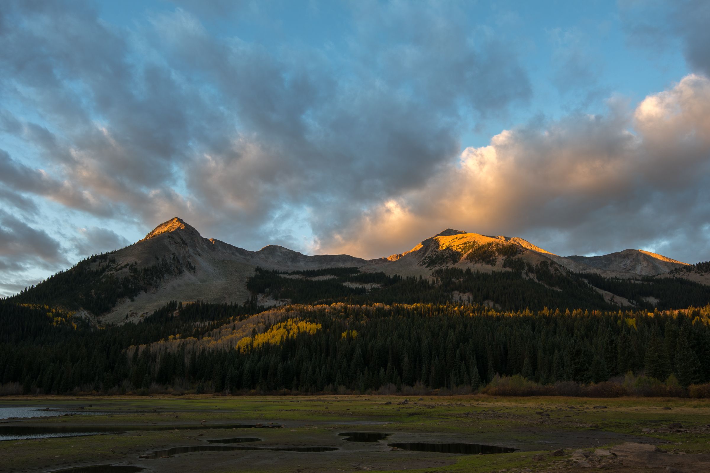 Download Sky Sunset Landscape Cloud Fall Nature Mountain HD Wallpaper